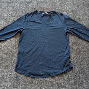 Women's V-Neck Quarter Sleeve Tee - Navy